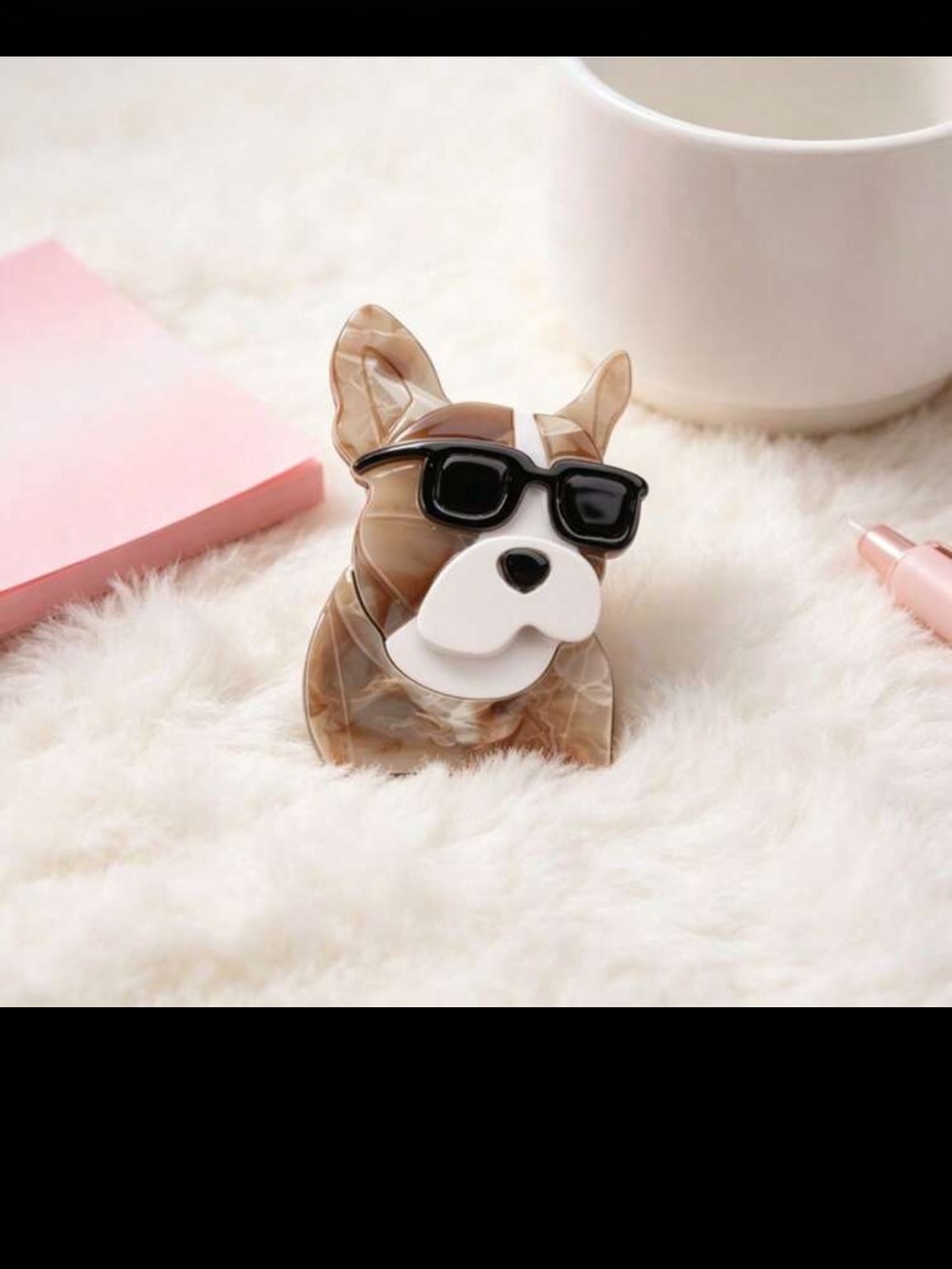 Marbled French bulldog brooch - Picture 2 of 3